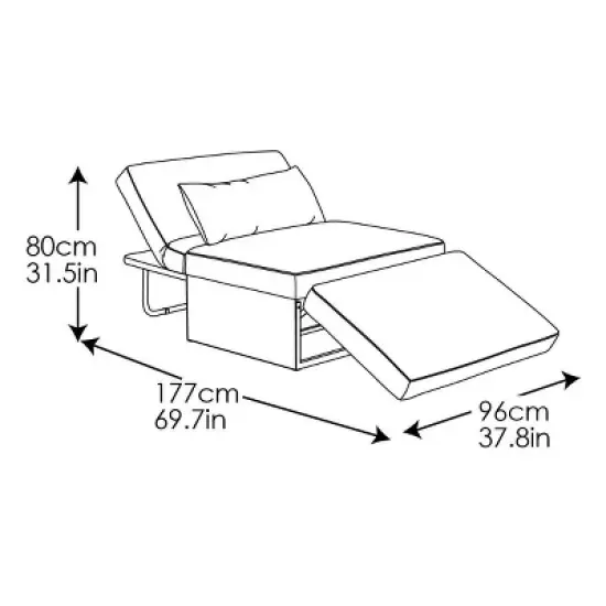 Marina Otto-Kube Convertible Futon Sleeper Ottoman - Relax-A-Lounger image {10}