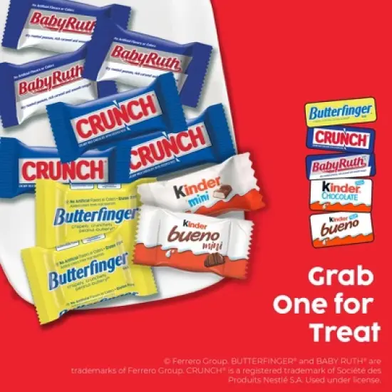 Butterfinger Assorted Kinder Chocolates  Halloween Variety Mix Candy - 36.1oz/130ct image {5}