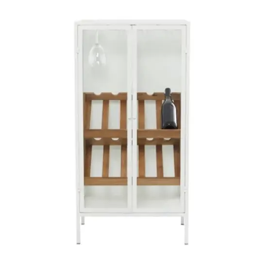 Farmhouse Metal Standing Wine Rack White - Olivia & May image {2}