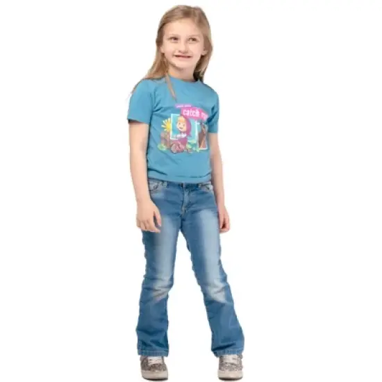 Masha and the Bear You'll Never Catch Me T-Shirt, Masha Riding Tricyle Graphic, Machine Washable - Toddler image {2}