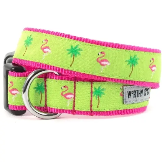The Worthy Dog Flamingos Dog Collar image {1}