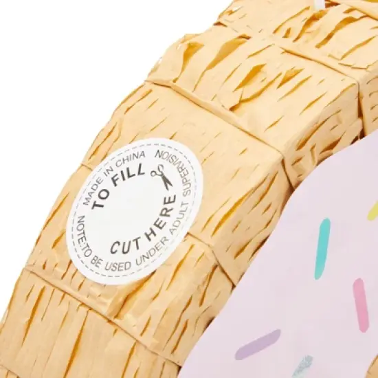 Blue Panda Small Pink Donut Pinata for Two Sweet Birthday Party Decorations, Baby Shower, Donut Grow Up Theme 13 x 3 In image {4}