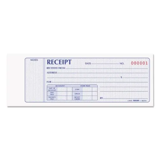 Rediform Receipt Book 2 3/4 x 7 Carbonless Duplicate 100 Sets/Book 8L800 image {2}