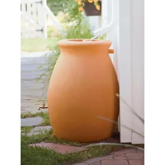 Rainwater Urn, 50 Gallon, 4' Hose Included, Brass Water Spigot, Removable Top image {4}