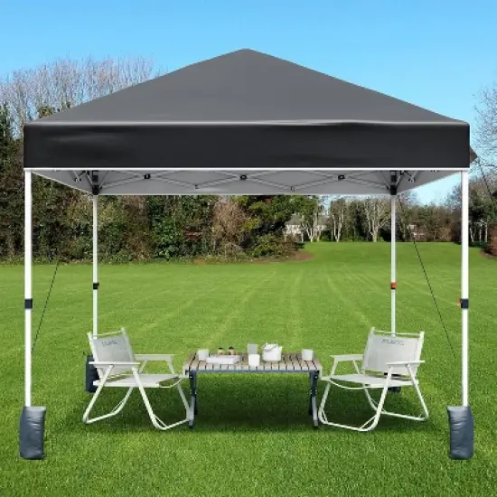 GustoWave Portable Outdoor Pop Up Canopy Tent, Waterproof and UV Protection, Black image {5}