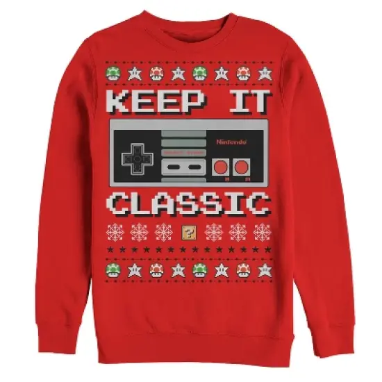 Men's Nintendo Ugly Christmas NES Classic Controller Sweatshirt image {3}