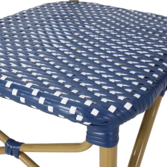 Paul 3pc Outdoor Aluminum French Bistro Set - Dark Teal/White/Bamboo - Christopher Knight Home image {11}