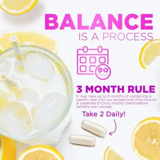 Myo-Inositol & D-Chiro Inositol 40:1 Ratio - Ovarian Health & Hormone Support - 60 Capsules By Nature's Glow image {6}