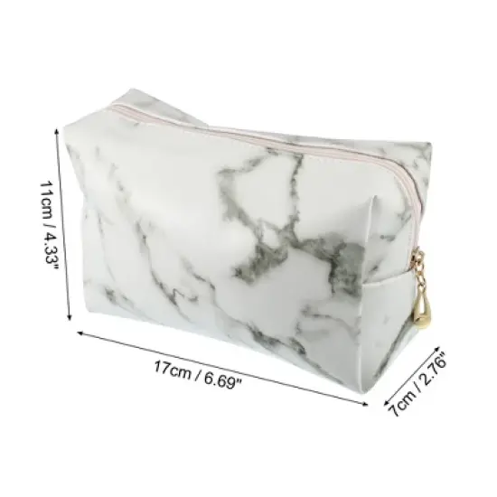 Unique Bargains PU Leather Waterproof Makeup Bag Cosmetic Case Makeup Bag for Women S Size image {3}