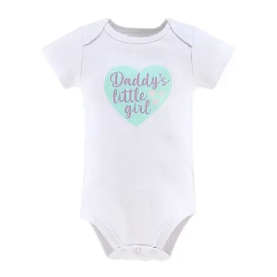 The Peanutshell Baby Girl Short Sleeve Bodysuits, 5-Pack, Purple/Grey/Mint, Newborn to 24 Months image {4}