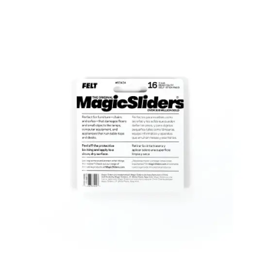 Magic Sliders 16pk 1" Square HD Self-Stick Pads Oatmeal image {2}