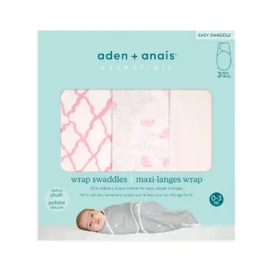 aden + anais Easy Swaddle Wrap Minky - 0-3 Months - 3pk image {1}