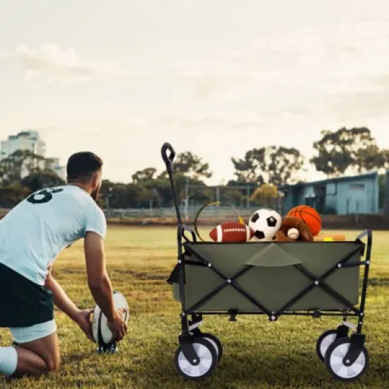 FATMOON Foldable Wagon Cart with Waterproof Liner & All-Terrain Wheels, Lightweight - for Beach, Camping, Gardening by Families & Outdoors image {1}