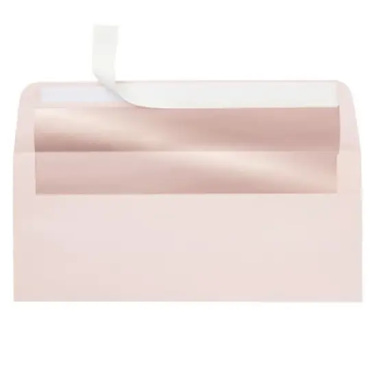 Best Paper Greetings 50-Pack #10 Blush Pink Envelopes with Metallic Rose Gold Foil Lining for Invitations, Mailing Business Letters, 4-1/8x9-1/2 in image {6}
