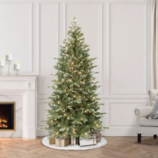 Puleo 6.5' Pre-Lit Colorado Blue Spruce Artificial Christmas Tree White Lights image {1}