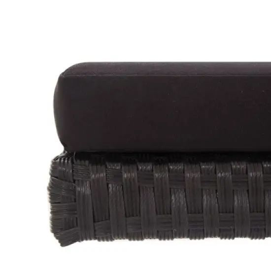 vidaXL Patio Bench Adjustable with Cushions for Outdoor Garden Poly Rattan - Black image {8}