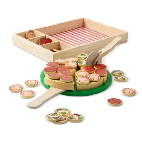 Melissa & Doug Pizza Party Wooden Play Food Set image {3}