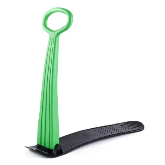 Slippery Racer Kids Lightweight Compact Foldable Downhill Outdoor Winter Ski Scooter Snow Sled for Children 4 Years and Up, Green (2 Pack) image {1}