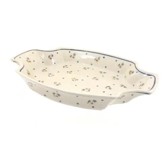 Blue Rose Polish Pottery 1208 Zaklady Large Serving Tray image {3}