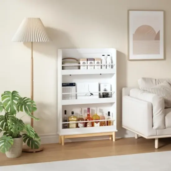 YONWAY Wall-Mounted Kids Bookshelf with 3 Front-Facing Display Shelves, Toy Storage Organizer for Bedroom, Playroom, Nursery and Classroom image {6}