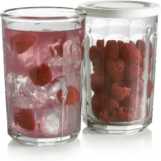 Luminarc Arc International Working Glass Storage Jar Cooler with White Lid, 21-Ounce, Set of 4 image {3}