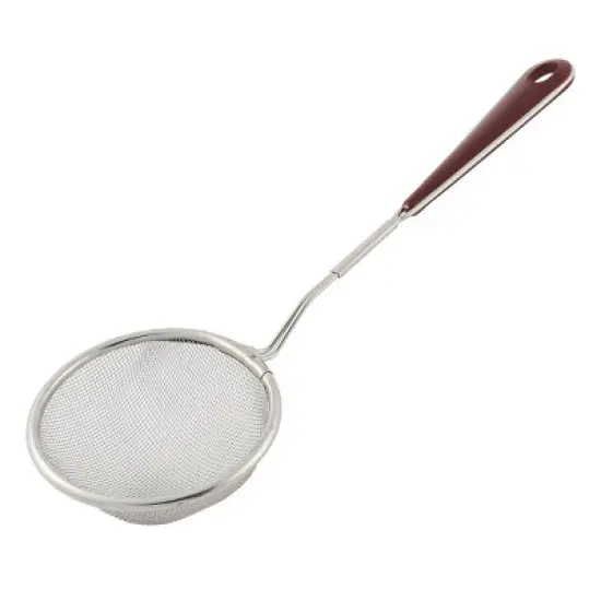 Unique Bargains Household Kitchen Plastic Handle Metal Fine Mesh Wire Oil Strainer 3'' Dia image {3}