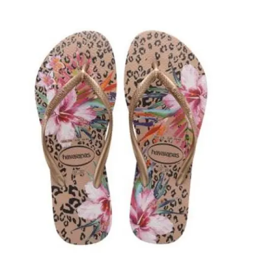 Havaianas - Slim Animal Floral Flip Flop Sandals, Crocus Rose image {3}