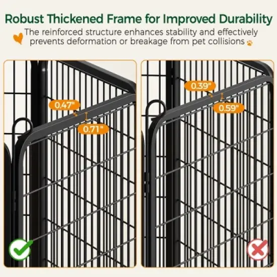 Yaheetech 16 Panels Dog Playpen Panels Metal Pet Exercise Barrier Outdoor Indoor, Black image {5}