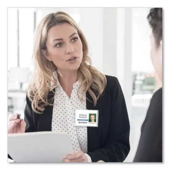 Avery Clip-Style Name Badge Holder with Laser/Inkjet Insert, Top Load, 4 x 3, White, 100/Box image {2}