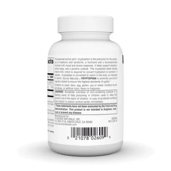 L-Tryptophan with Vitamin B-6 1000 mg by Source Naturals, Inc.  -  60 Tablet image {2}