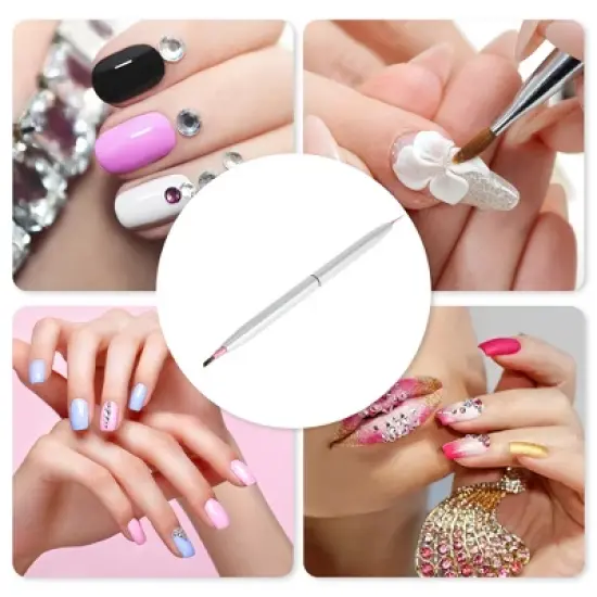 Unique Bargains Double Head Nail Painting Brushes for Home DIY Pink 1 Pc image {5}