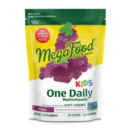 MegaFood Kids Multivitamin with Vitamin C & Vitamin E Soft Chews - Vegetarian - Grape - 30ct image {7}