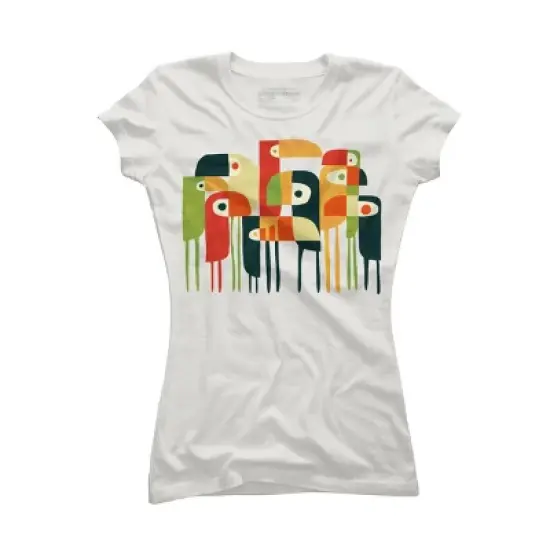 Junior's Design By Humans Bird Family By radiomode T-Shirt image {3}