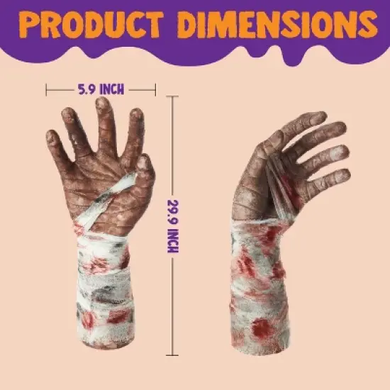Joyfy Halloween Zombie Arm Yard Stakes, Creepy Severed Broken Arm Lawn Stakes Prop for Yard Lawn Garden Outdoor Halloween Decorations image {3}