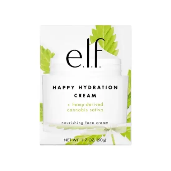 e.l.f. Happy Hydration Cream + hemp-derived Cannabis Sativa Seed Oil - 1.7oz image {4}