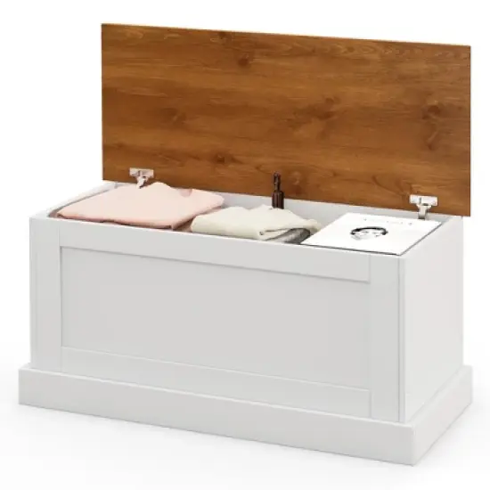 Tangkula 35.5" Storage Chest Lift Top Storage Box w/ Safety Hydraulic Strut & Metal Hinges image {10}