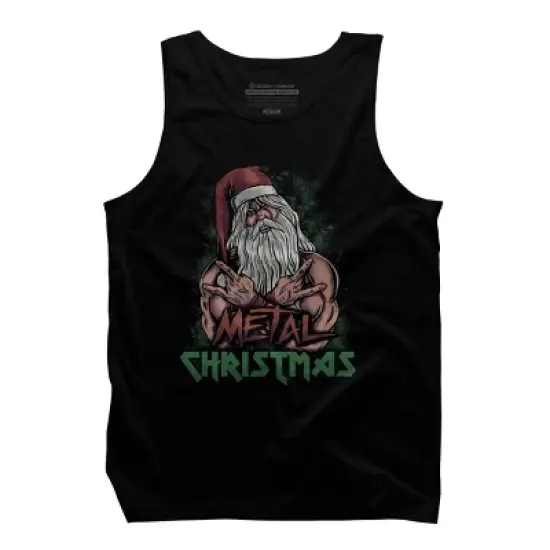 Men's Design By Humans Metal Christmas By cabooth Tank Top image {4}