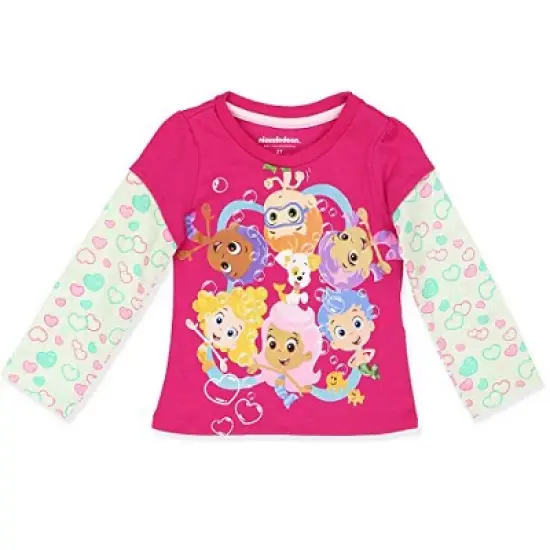 Nickelodeon Girl's Bubble Guppies Graphic Tee with Double Layer Long Sleeves for Toddler image {2}