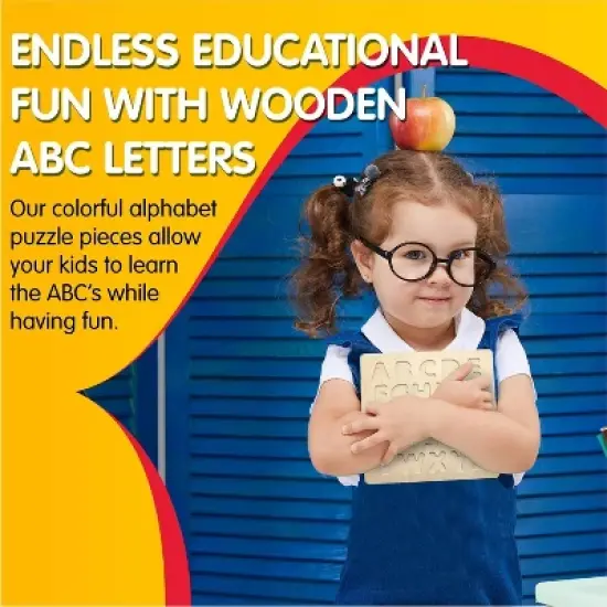 Leo & Friends Wooden Chunky Alphabet Puzzle for Toddlers image {4}