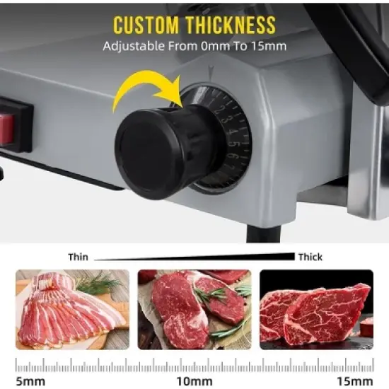 Commercial 10" Electric Meat Slicer Blade Food Slicer Cutter 240W With Child Lock Protection image {1}