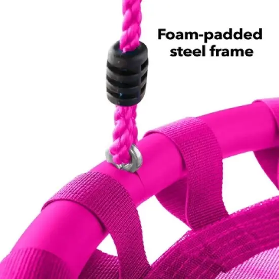 HearthSong ColorBurst Round Platform Tree Swing for Kids image {3}