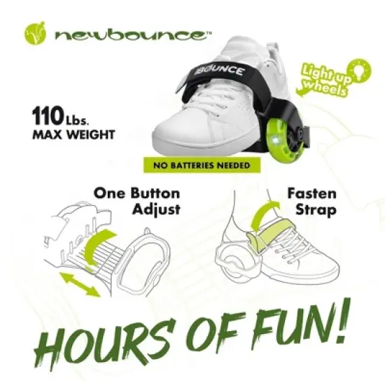 New Bounce Heel Wheel Skates with Flashing Heel Lights - Jett Wheelies for Shoes - One size image {4}
