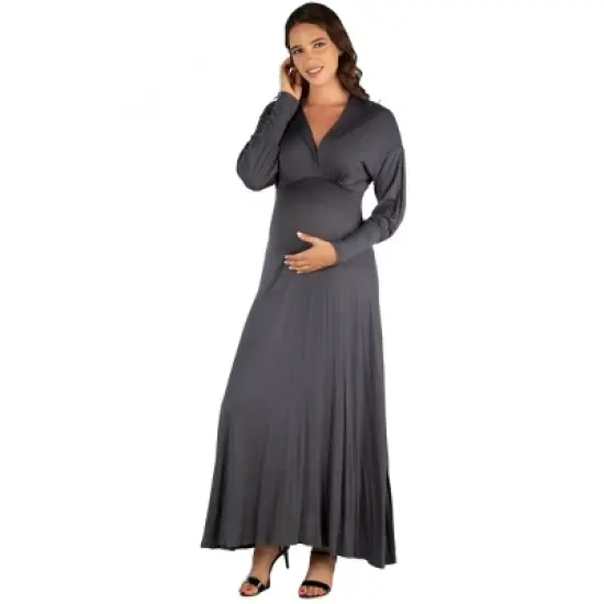 V-Neck Maxi Masternity Dress image {5}