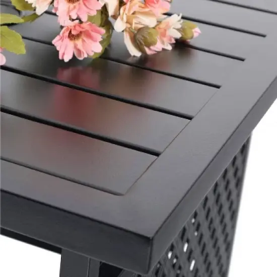 Captiva Designs 3pc Patio Bistro Set with Square Umbrella Table image {8}