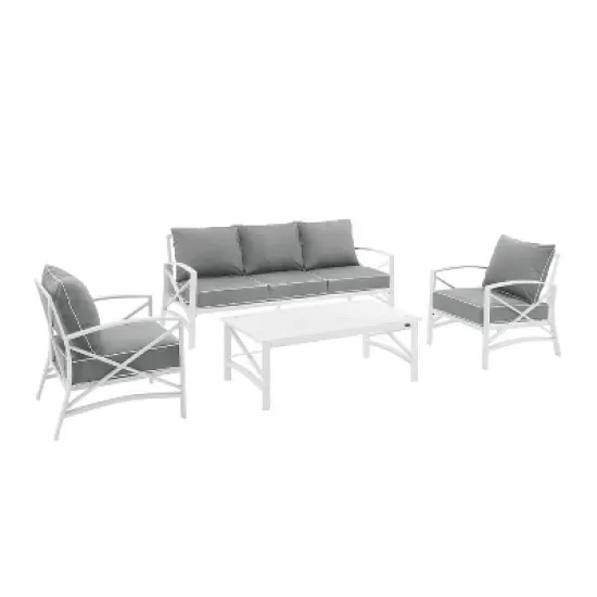 Kaplan 4pc Outdoor Sofa Set - Gray - Crosley image {5}