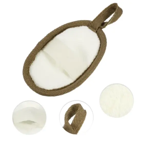 Unique Bargains Bathroom Loofah Pad Brush 5.12"x3.35" White 1 Pc image {2}