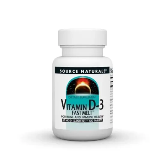 Vitamin D-3 2000 IU Fast Melt by Source Naturals, Inc.  -  120 Sublingual Tablet image {3}