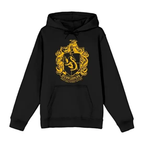 Harry Potter Hufflepuff Crest Long Sleeve Unisex Adult Hooded Sweatshirt image {1}