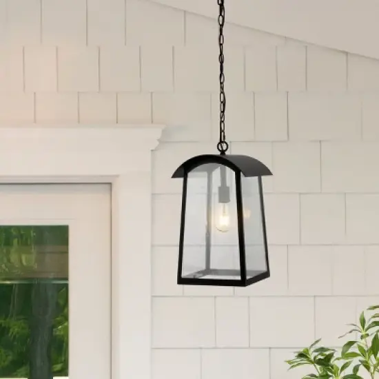 Adalai 10" Outdoor Pendant - PLT4028 - Black - Safavieh image {3}