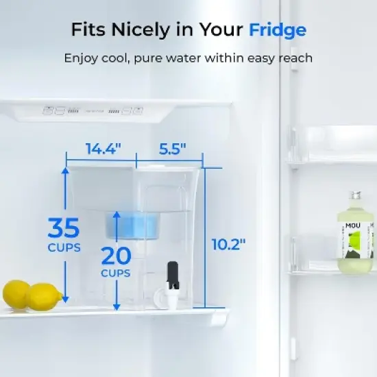 Waterdrop Slim Alkaline Water Filter Dispenser White (with 1 Filter) image {6}